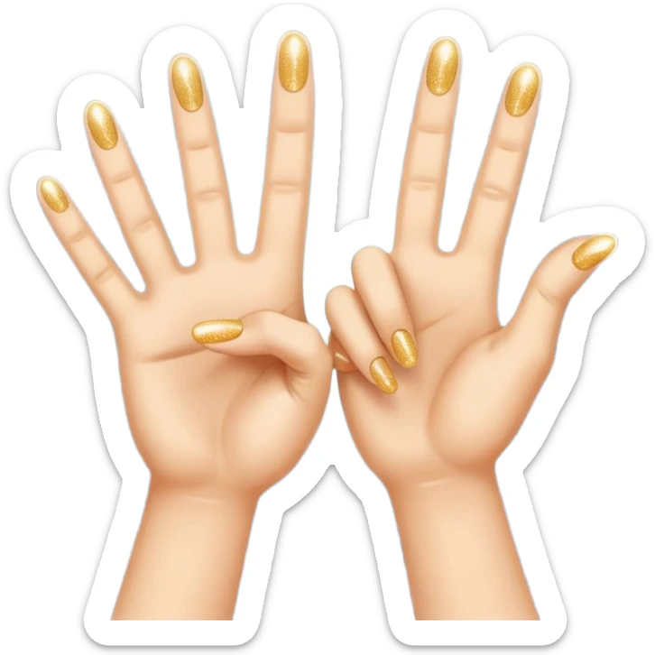 Two hands giving a "spirit fingers" or jazz-hands motion, maybe with little sparkles. sticker