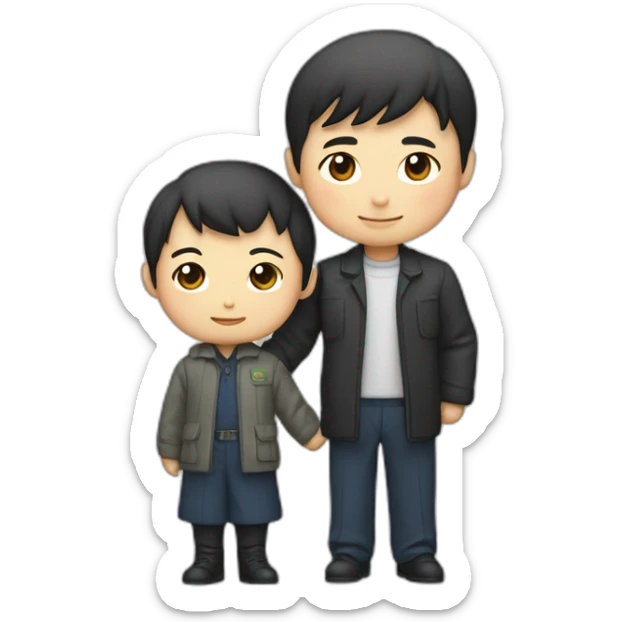 Li Hongzhi and XI jinpin, two human mentors, arm in arm，team up sticker