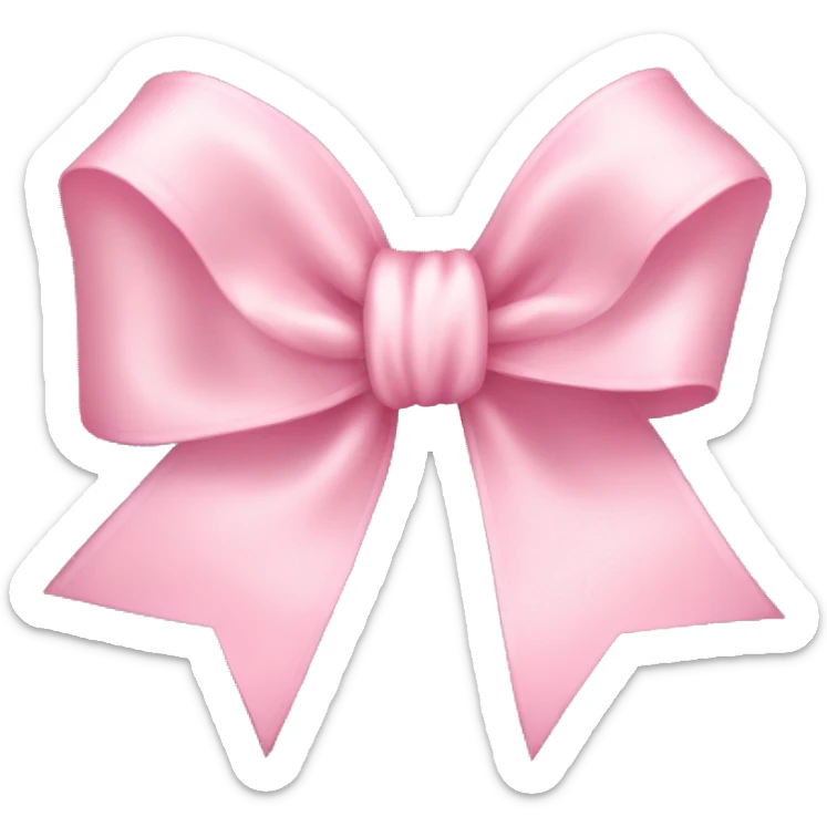 light pink ribbon bow sticker