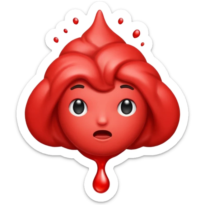 Quiero me crees un emoji de la hormona del cortisol muy elevada o roja sticker