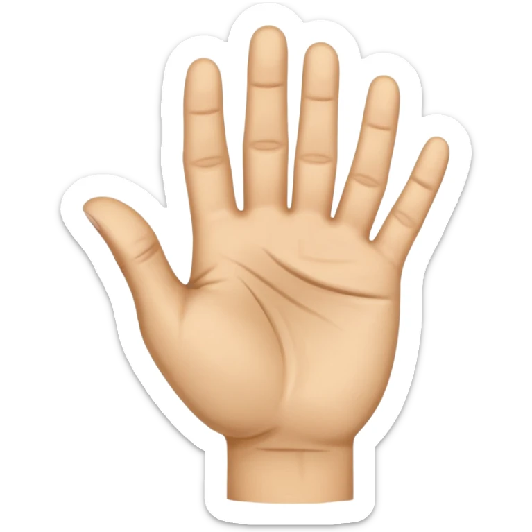 a human right hand emoji giving the "Scram" (Get out of here!) sign with palm facing the viewer, fingers clenched touching the palm, and the thumb extended out to the right side. This emoji can also be used to signify thumbing a ride (hitchhiking). sticker