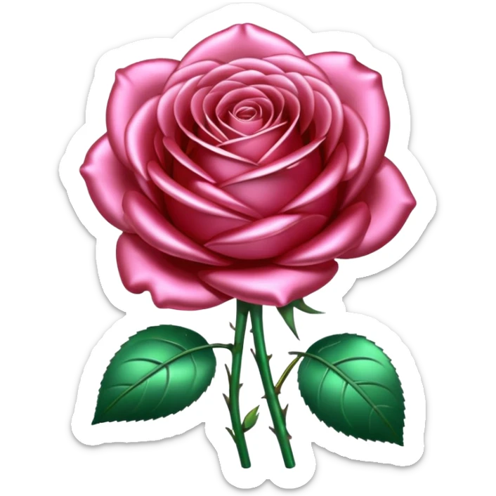 metallic chrome rose sticker