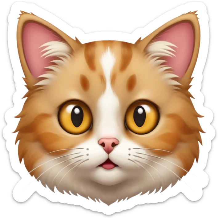 A confused cat with wide eyes and a big question mark above its head. sticker