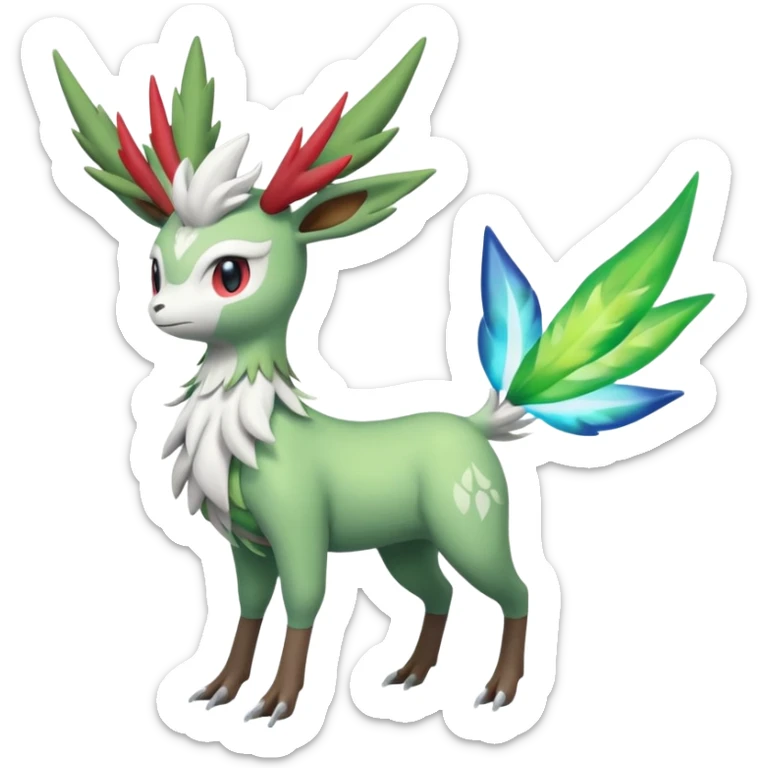 Xerneas-Skiddo-Sprigatito-Celebi-Shaymin-Virizion-fusion  sticker
