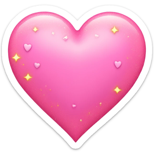 Pink heart with mini hearts around it and light pink and yellow sparkles sticker
