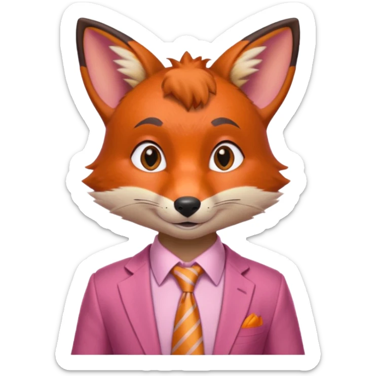 Nick Wilde (pink shirt with tie) from the Zootopia Disney movie sticker