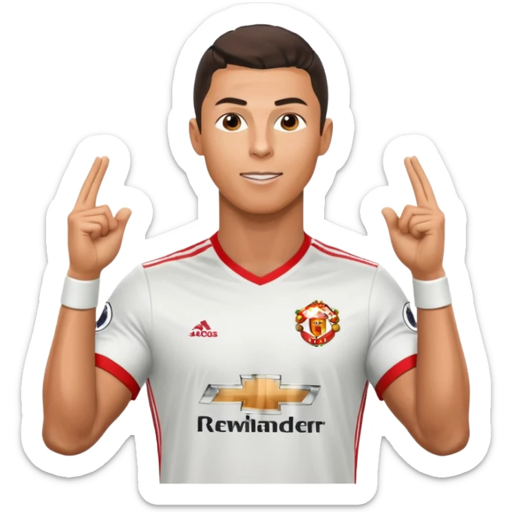 Cristiano Ronaldo doing his iconic suii celebration in a Manchester united jearsy sticker