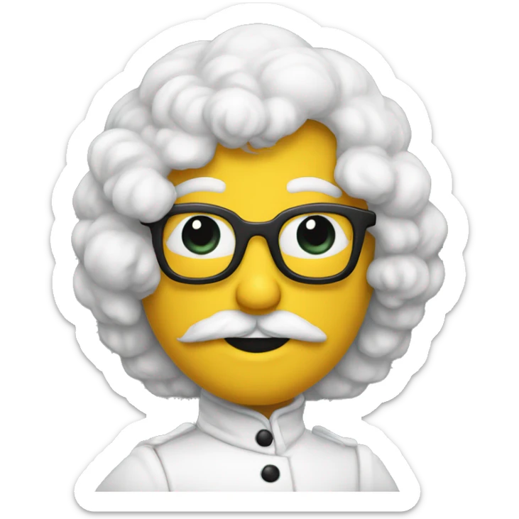 Bonhomme qui sourit avec 4 cheveux en pic  sticker