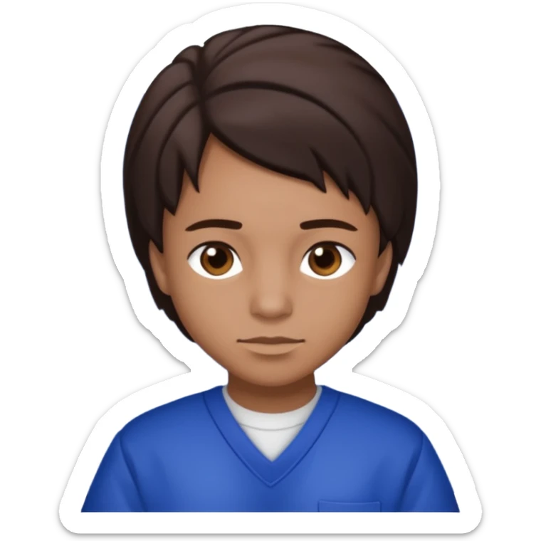 Dre from Lockdown with dre skin, brown eyes, dark brown hair , cobalt blue inmate outfit  sticker