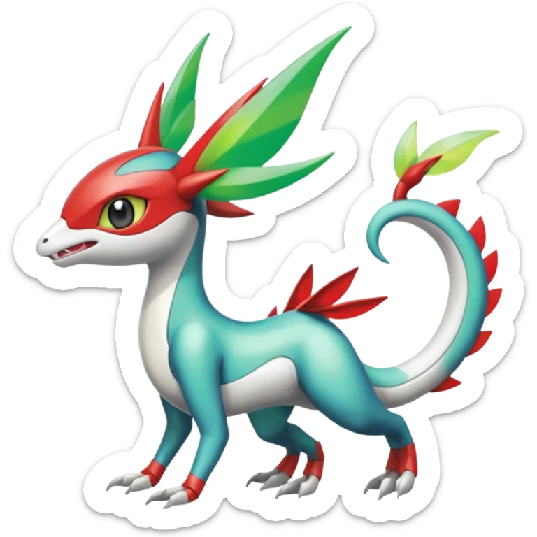 Shiny Colorful Meloetta-Flygon-Latias-Koraidon-Peppercat-Wargreymon-Protogen-Fakémon-fusion-hybrid-creature sticker