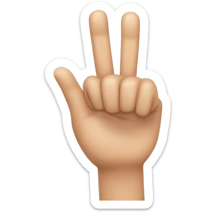 make an emoji of hand where index finger and middle finger touch each others tips sticker