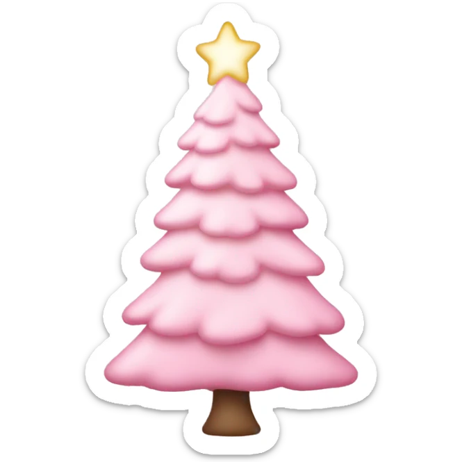 light pink christmas tree sticker