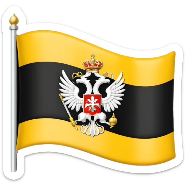 Flag of Russian empire. Horizontally up to down black yellow and white sticker