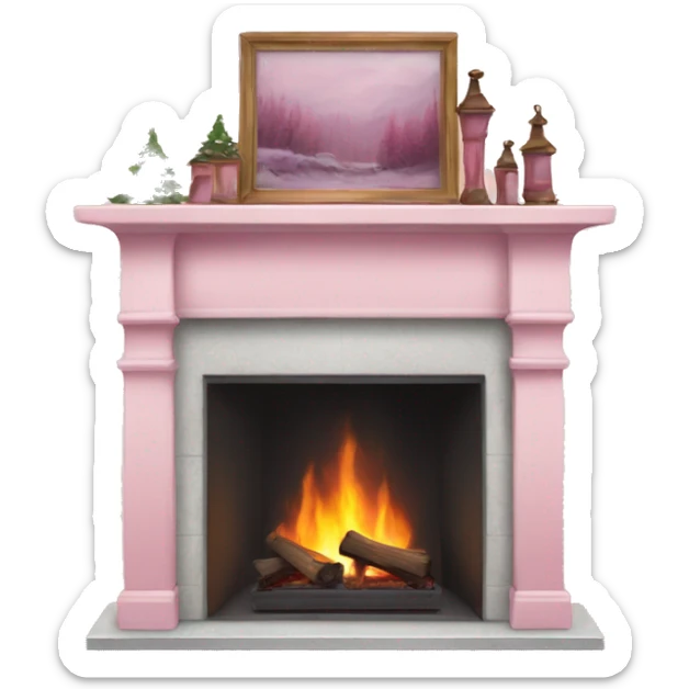 Winter Pink FirePlace sticker