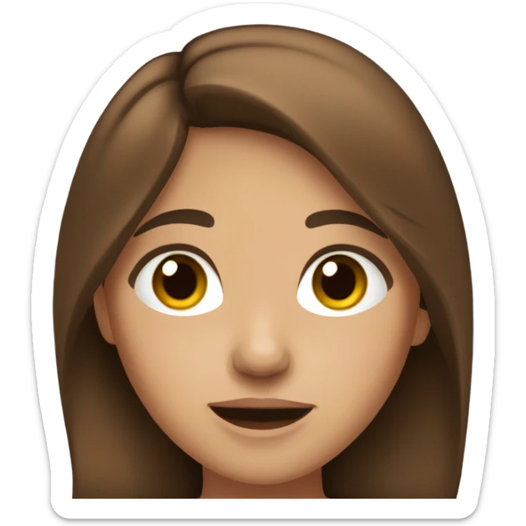 Brown hair girl with brown eyes and Spanish speaker sticker