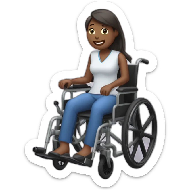 a woman in a wheelchair who loves choclet sticker