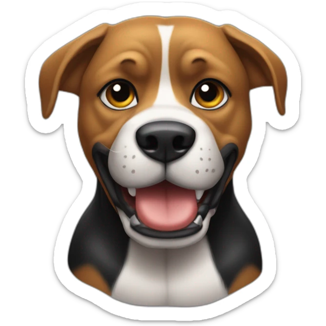 Un chien noir qui montre ses muscles de tout son corp sticker