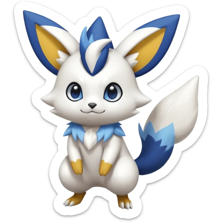 Victini-Meowstic-Raichu-Zangoose-Fakémon-hybrid-creature (full body)  sticker