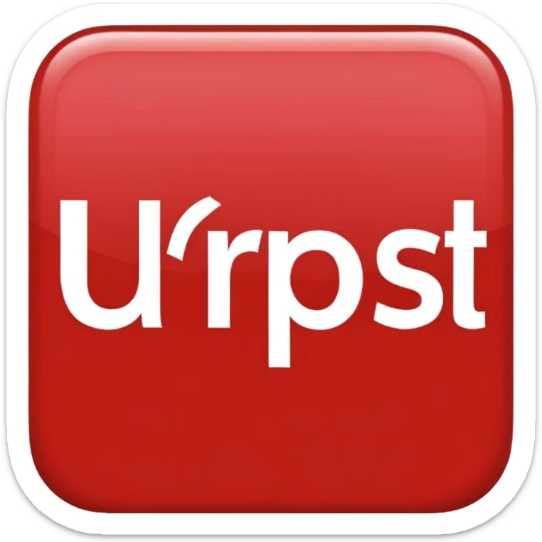 a red square with the words "ur pist" in the middle of the square sticker