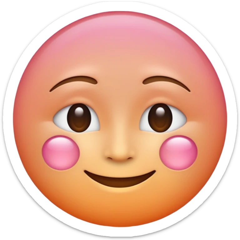 minimalist illustration of a warm glowing emoji face representing anonymous emotional connection. soft orange-pink gradient, gentle smile, organic round form, light diffusion, sense of warmth and intimacy, subtle glow around the edges, smooth and friendly aesthetic. sticker