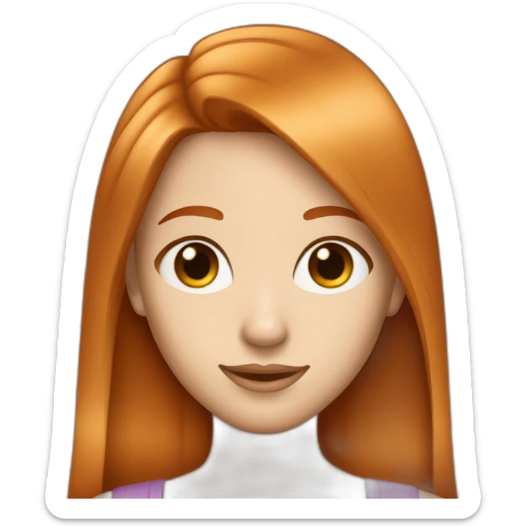 pretty-woman-with-long straigh ginger hair and asian eyes sticker