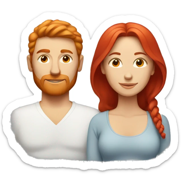 man and woman with red hair
 yoga sticker