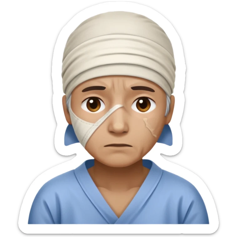 injured hospital patient taking care of himself sticker