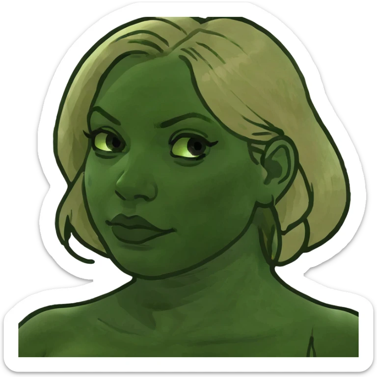 Blonde plus size woman sticker