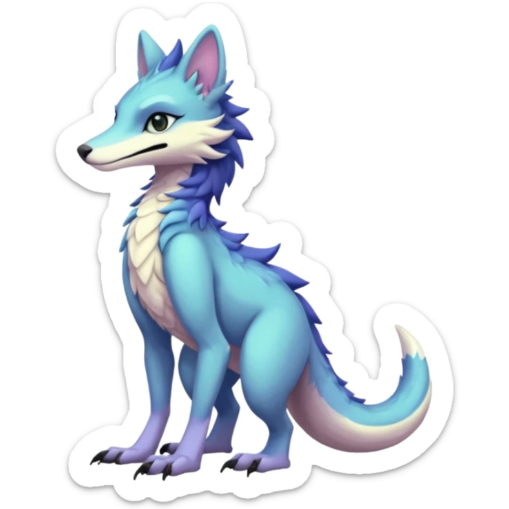 Edgy shiny exotic colorful smooth soft pastel modern anthro furry vernid-sergal-trico-hybrid by Falvie, LiLaiRa, AngieWolf sticker