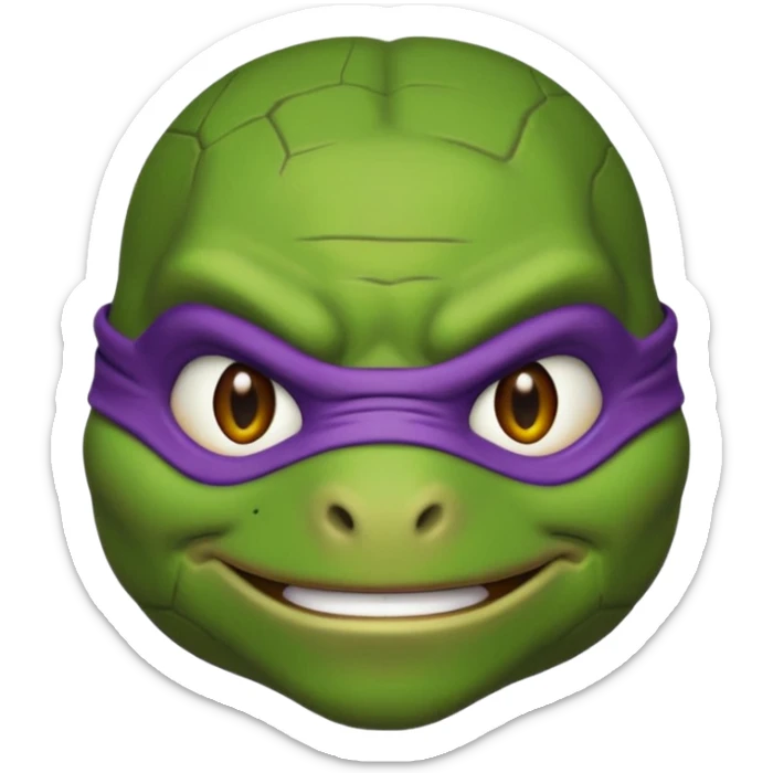 Donatello from Teenage Mutant Ninja Turtles, emoji style, head only sticker