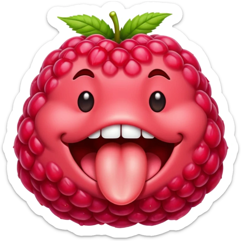 Raspberry tongue sticker