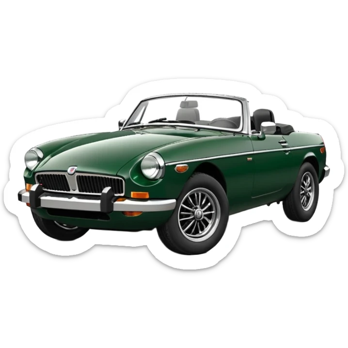 1977 British racing green Mgb roadster chrome bumper wire wheels reg plate YGR 151R  sticker