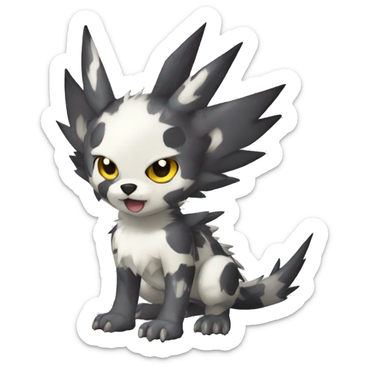 cute cool edgy Digimon-Fakemon-animal with cool markings full body sticker