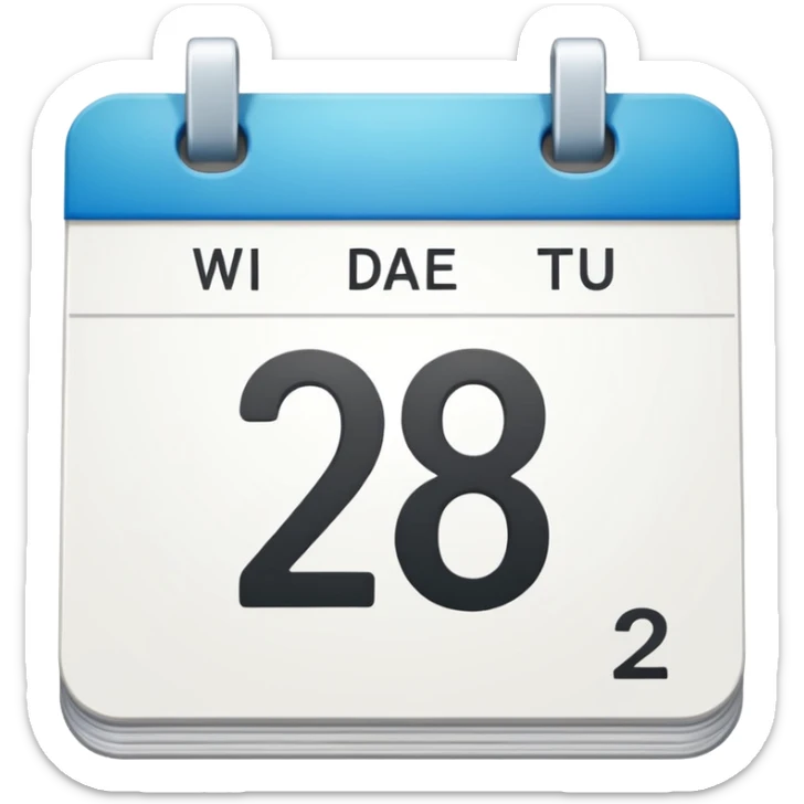calendar in perspective, only the number 28, without the rest of the text sticker