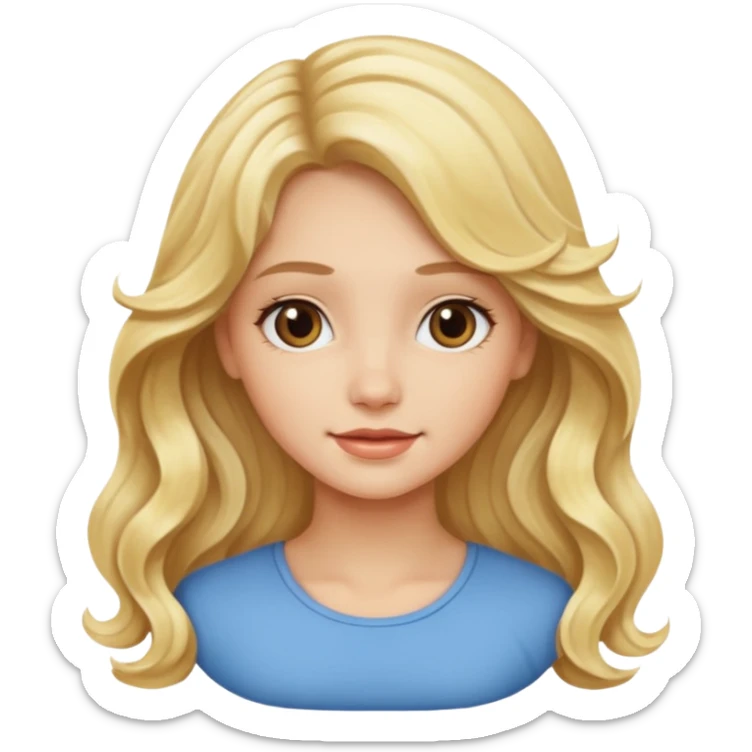 Beautiful blonde wavy long hair girl sticker