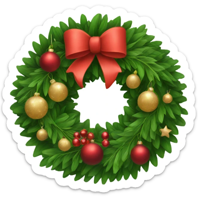 Christmas wreath sticker