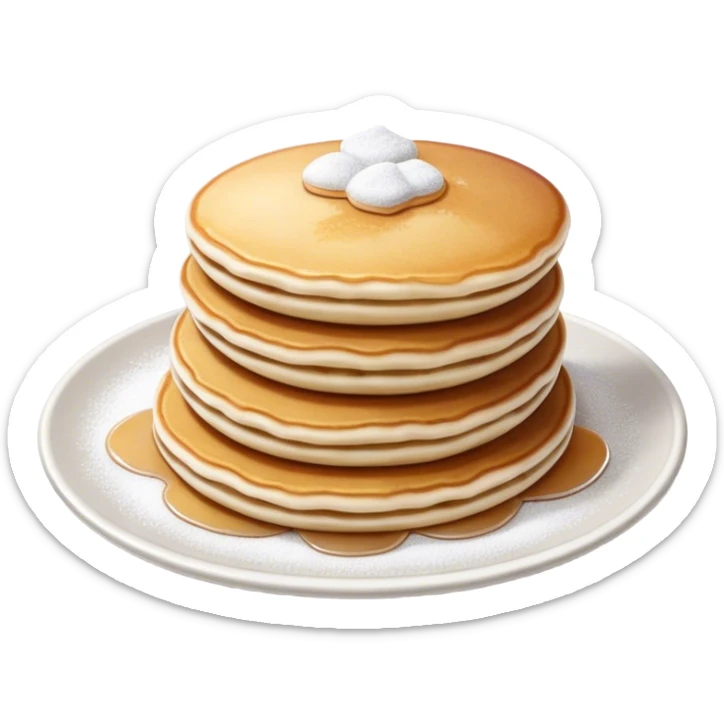 Poffertjes Cinematic Realistic Poffertjes Dessert Emoji, depicted as small, fluffy Dutch pancakes dusted with powdered sugar, rendered with lifelike textures and warm, inviting lighting. sticker