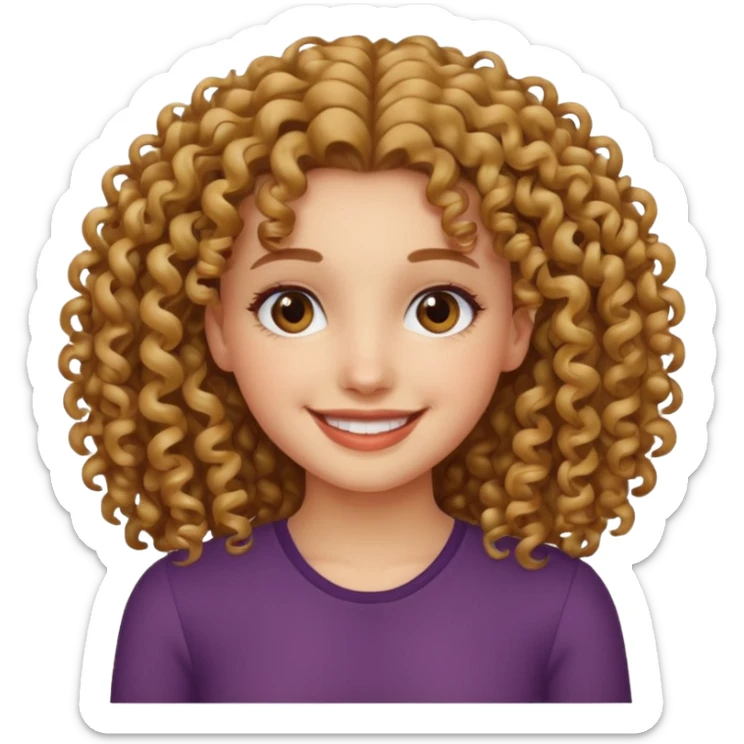 ios 18 emoji pretty poor girl with curly hair  sticker
