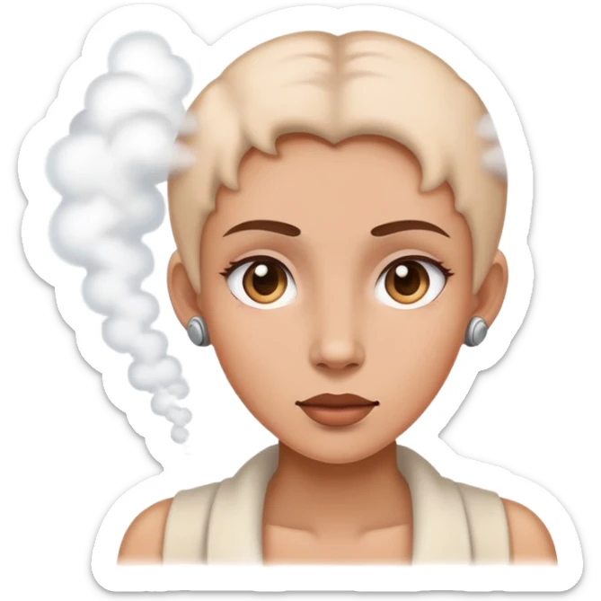a woman with steam coming out of her ears sticker