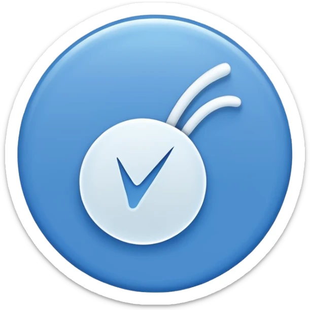 Generate an emoji. A white tick in the blue circle. (Such as TikTok verified tick) sticker