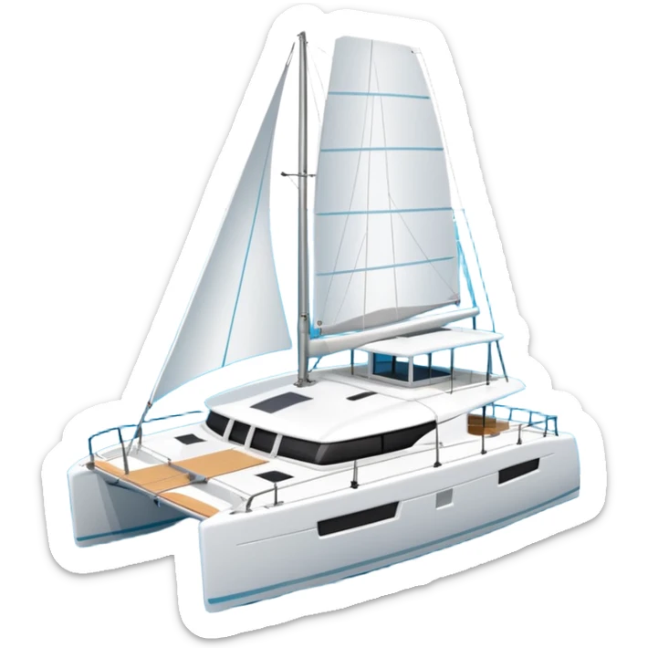 catamaran that looks like a lagoon 42 on a white background. Just the catamaran with no wording on the boat sticker