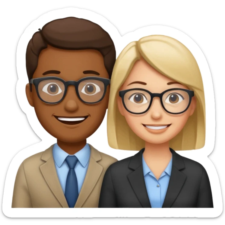 two Bestie man and woman coworkers teacher sarcastic sticker