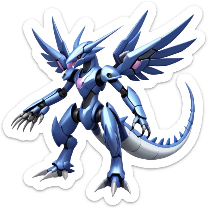  Cool Edgy Shiny Godly Ethereal Digimon-Genesect-Palkia-Dialga-Medabot-hybrid full body sticker