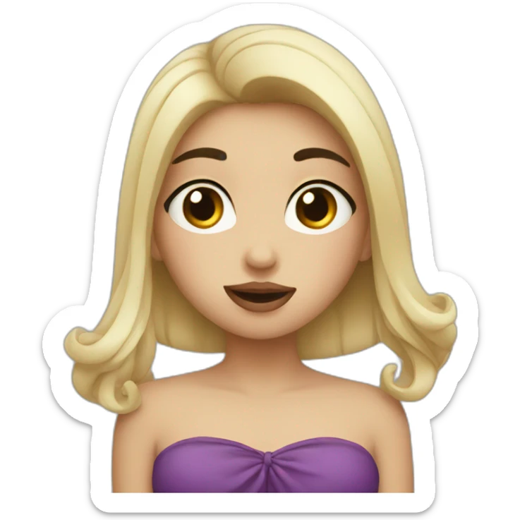 Girl with black hair blowing a kiss  emoji sticker