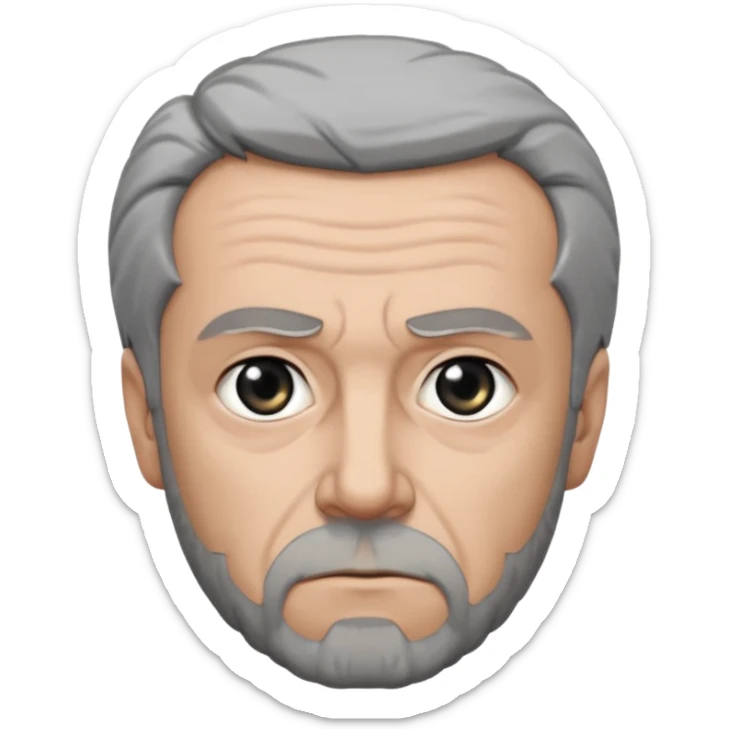 Jean Valjean From Les Miserables with light skin, gray eyes, Gray Hair, black outfit sticker