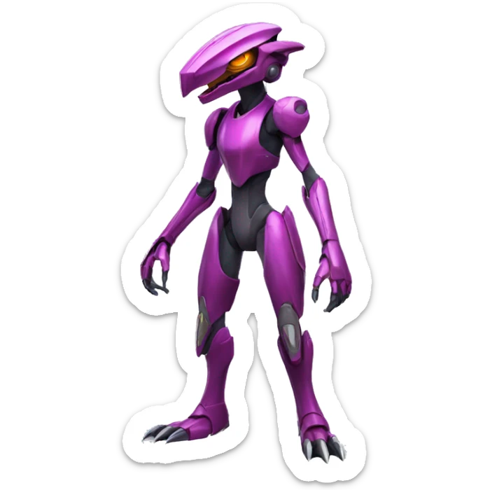 a Genesect-Raptor-Fakémon—hybrid with a futuristic visor-helmet full body sticker