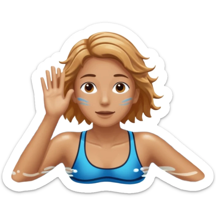 person swimming laps in pool zoomed out showing lap swiming back stroke, no more zoomed out full body but par under water I want to see the water sticker