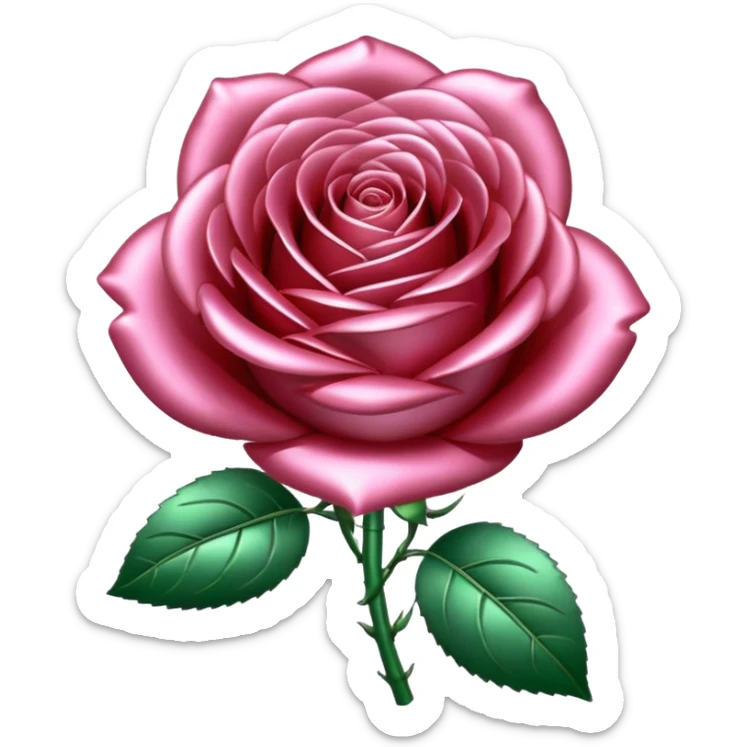 metallic chrome rose sticker