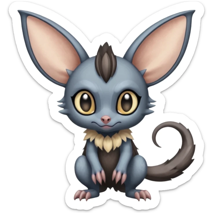 Big-eared Batty Meloetta-Lykoi-Cresselia-Palkia-Stitch-Fakémon-creature-hybrid sticker