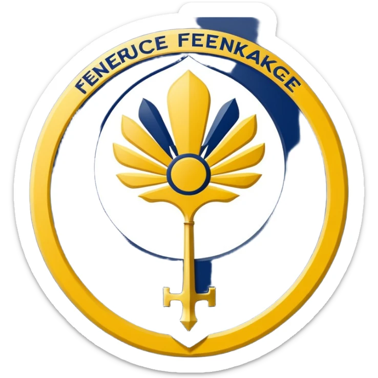 Fenerbahçe logo inspired emoji, simplified crest with yellow and navy blue sticker